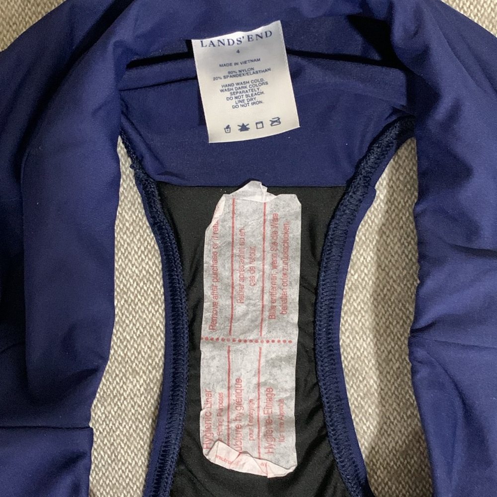 Lands’ End Navy Blue Tummy Control High Waist Bikini Bottom 4 NWOT - Picture 8 of 8